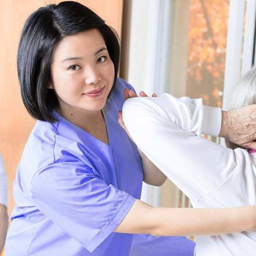 Nurse caring for the senior person